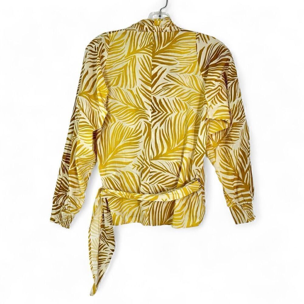 NEW Summum Woman Amsterdam Wrap Cotton Blouse Top EUR 40/ US 8 Palm Leaves Print - Picture 2 of 14